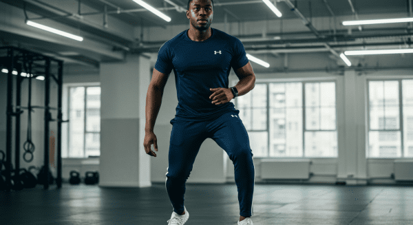 Illustration of a confident man in workout gear