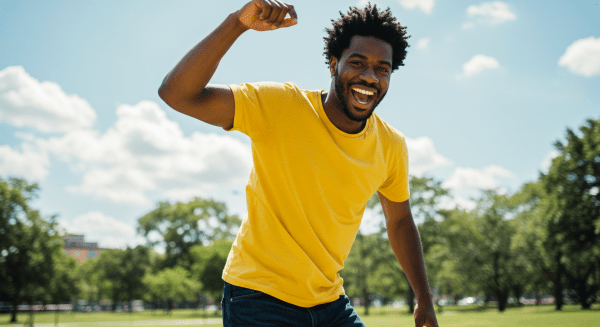 Cover image showing a confident Black man smiling with energy, representing the results of a 7-day stamina-boosting routine