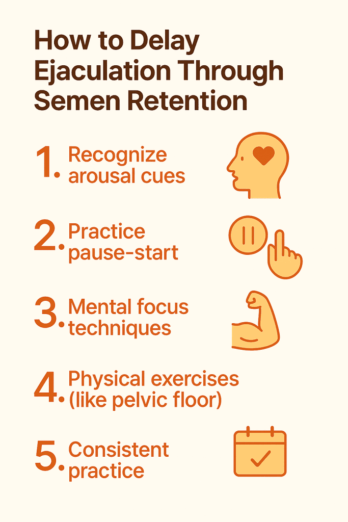 Step-by-step guide on delaying ejaculation through semen retention