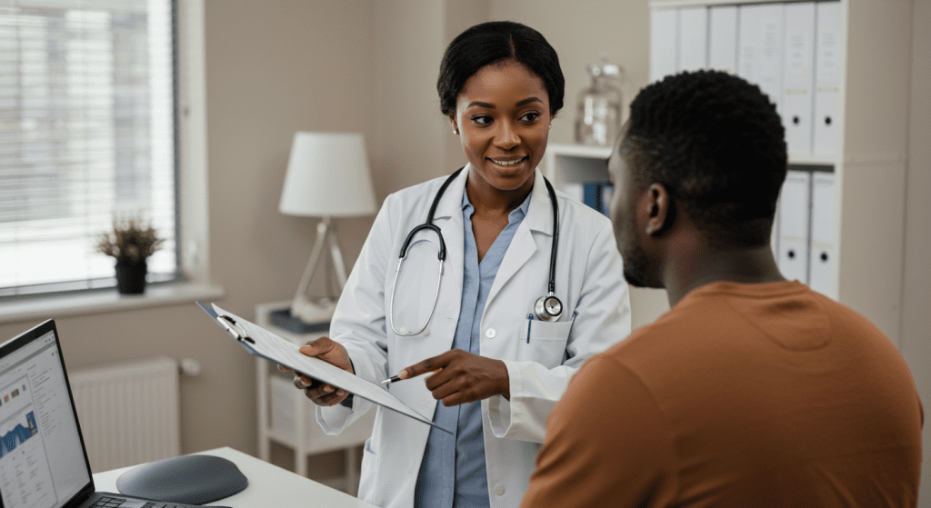 Doctor explaining test results to a patient - Low Libido? What Your Sex Drive Says About Your Health