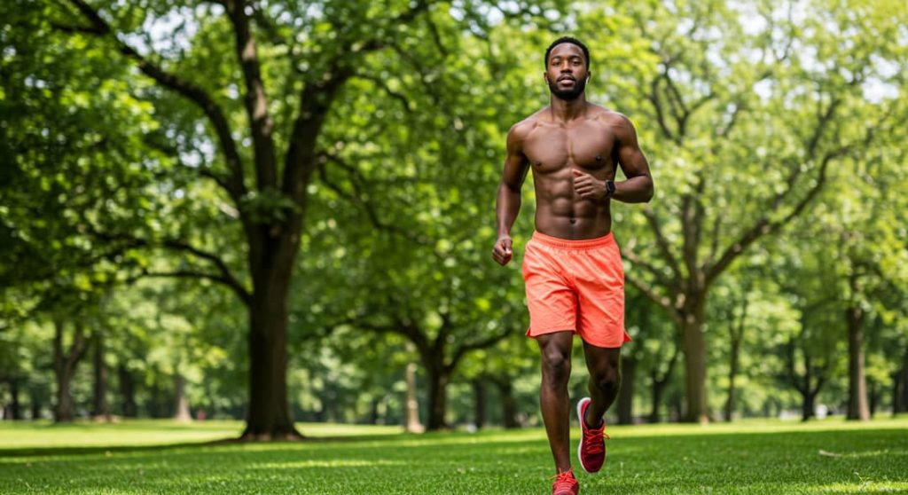 A man joggng as a result of health lifestyle