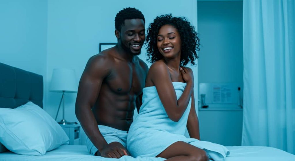 couple enjoying each others company after being sexually satisfied