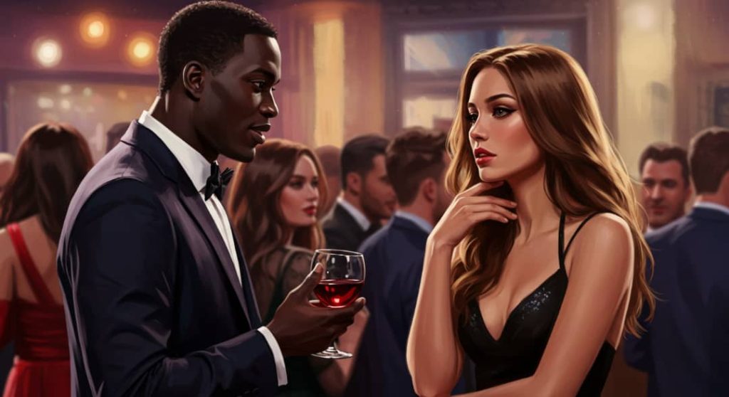 A man in his 35 trying to woo a younger lady