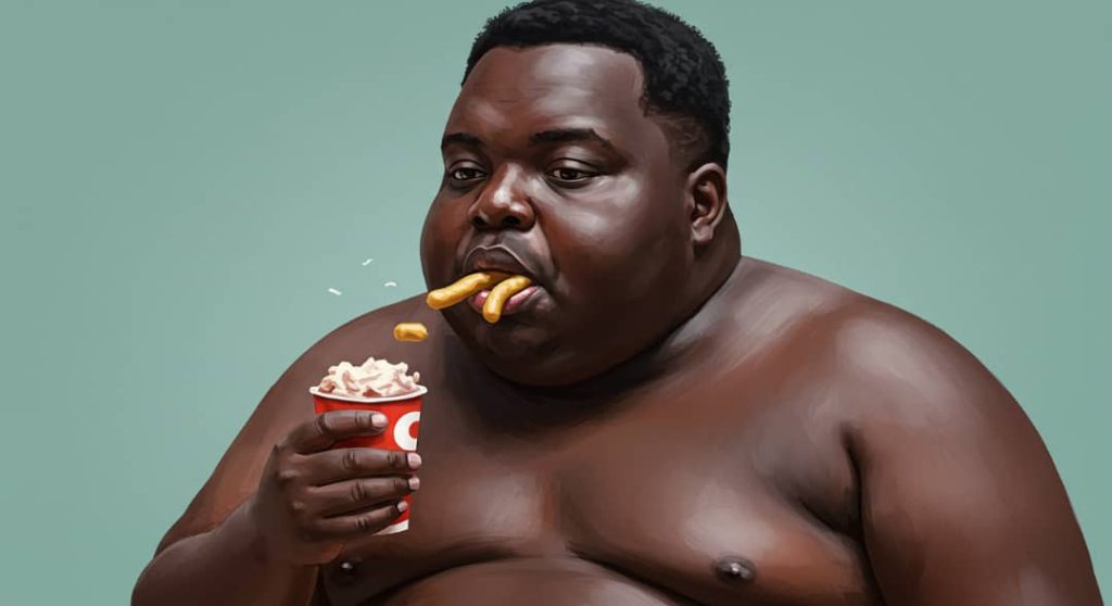 An unhealthy man living a poor health lifestyle