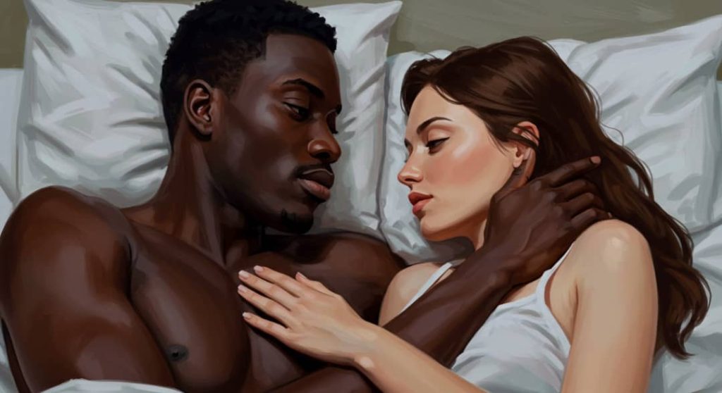 Les couples explorent le corps de l'autre dans un processus progressif