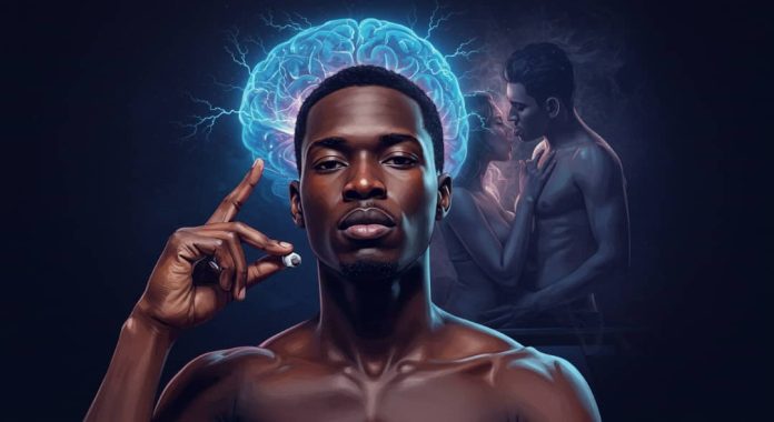 Un homme noir musclé reconfigure son esprit pour une performance durable