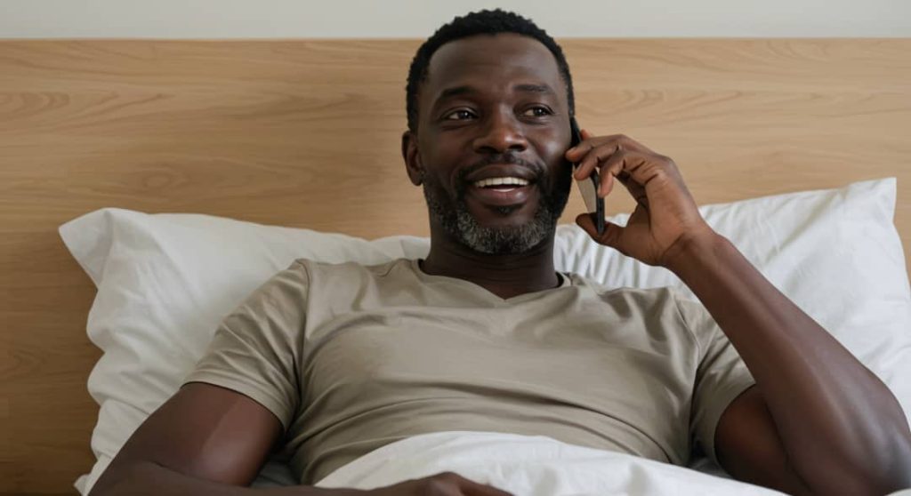 An African man having a phone conversation