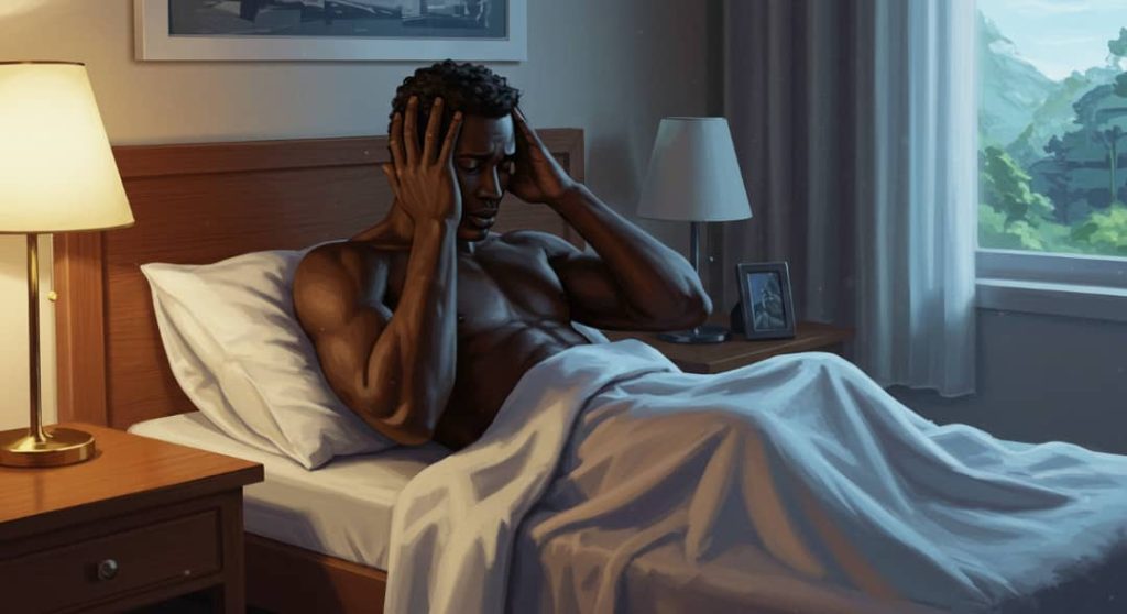 A black man experiencing increase in stress level