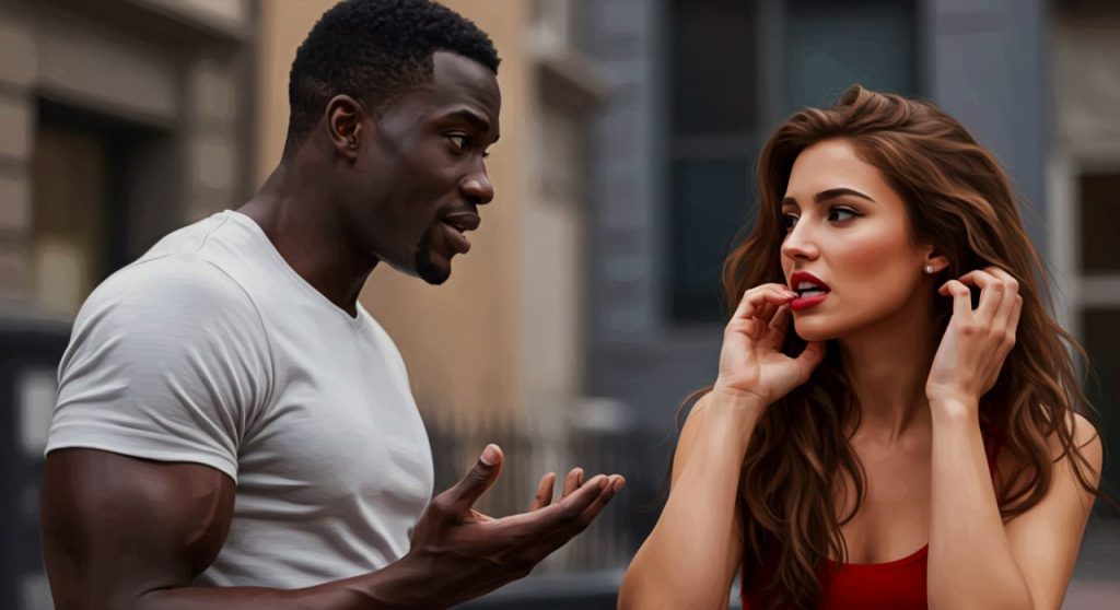 Un homme charmant et séduisant une belle femme